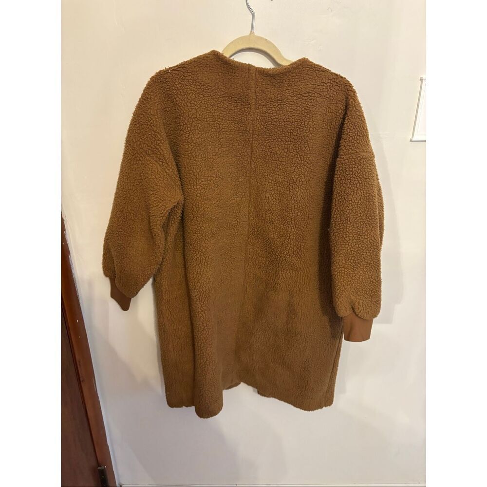 Madewell Bonded Sherpa Cocoon Coat XS Oversized Fluffy Hook & Eye Closure - Picture 5 of 6